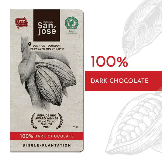 100% Cacao Bar – Premium Dark Chocolate from Ecuador – 50g