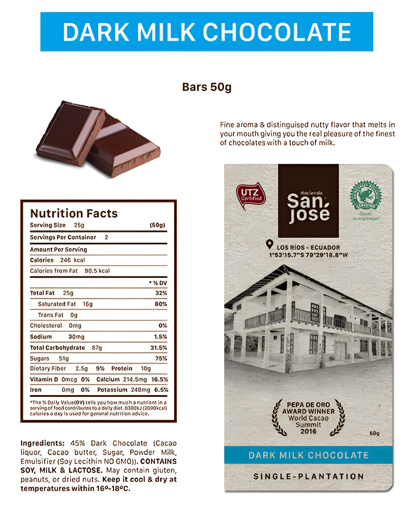 Dark Milk Chocolate Bar