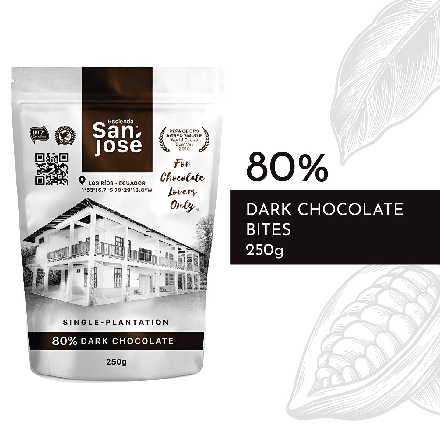 80% Dark Chocolate Bites 250 g.