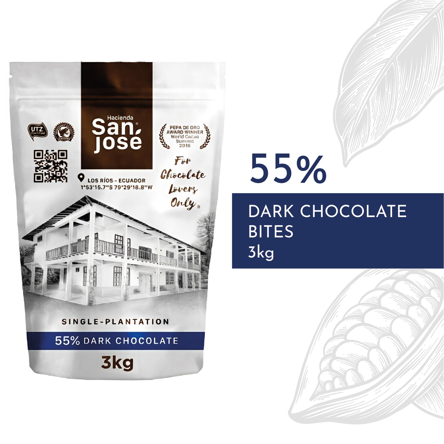 55% Dark Chocolate Bites 3 kg.