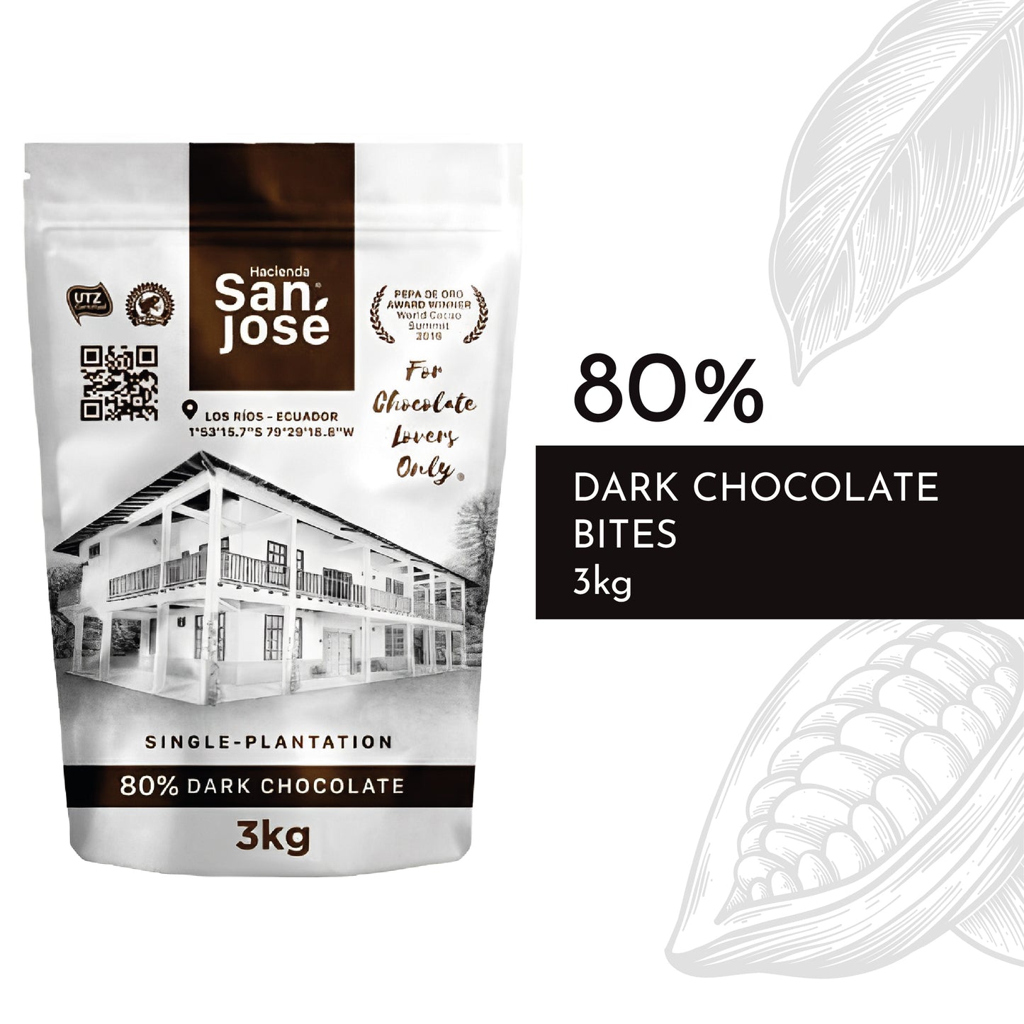 80% Dark Chocolate Bites 3 kg.