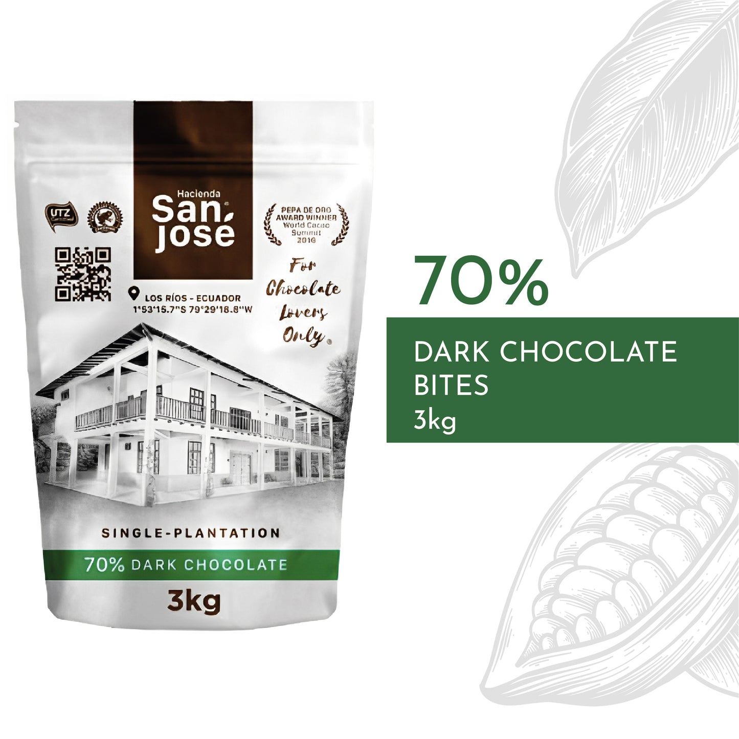 70% Dark Chocolate Bites 3 kg.